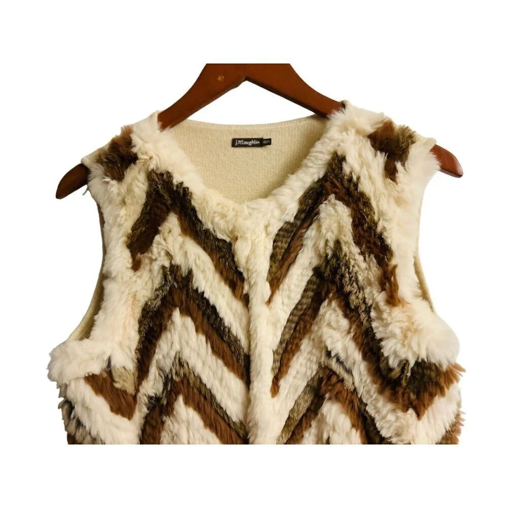 J MCLAUGHLIN Women's Vest with Rabbit Fur & Merino Wool Size Small